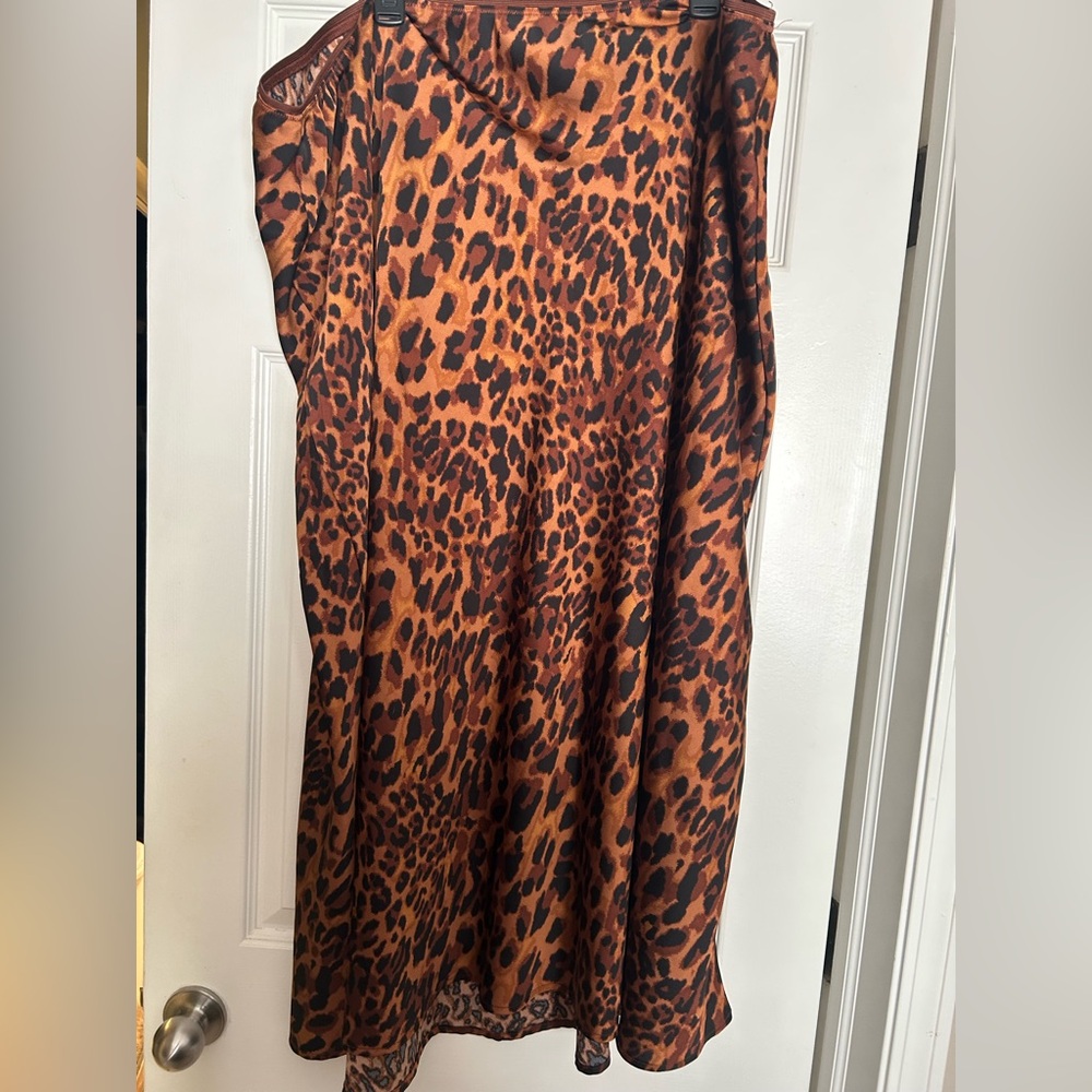 a new day Brown Leopard Print Skirt